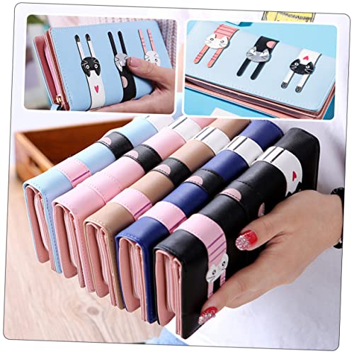 LIFKOME Cartoon Cat Zipper Wallet for Women Cute Purse Three Compartments Accessory for Students and Young Girls for Birthdays and Holidays4