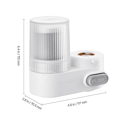 Miniatura 8 de Happybuy Filtro de agua para grifo purificador vertical con filtro de carbono, se adapta a la mayoría de grifos de fregadero, elimina el cloro y el