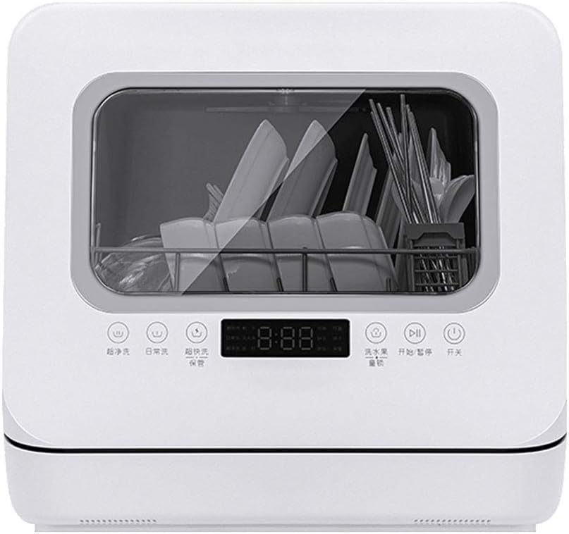 Table Top Dishwasher Compact Portable Countertop Built-in with 6 Place Settings Anti Storage with Fruit and Vegetable Washing Funct