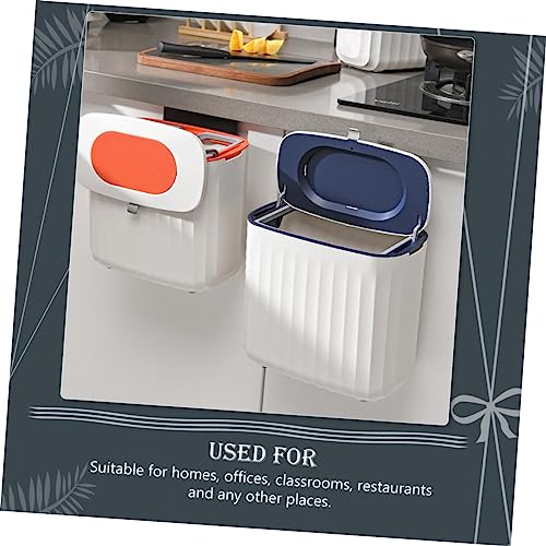 Caneca de basura rectangular azul Happyyami para cocina miniatura 4