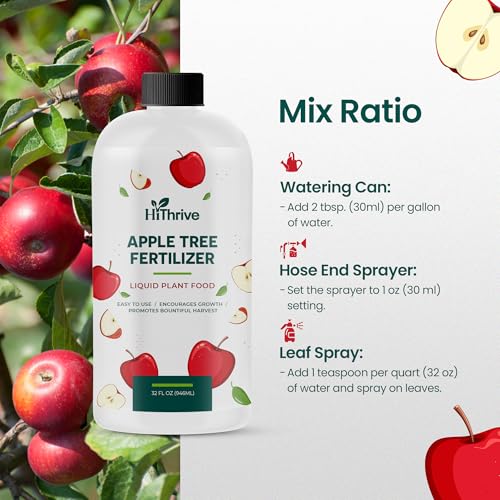 Image of 32oz Apple Tree Fertilizer - Makes 32 Gallons of Apple Tree Fertilizer, Nutrient-Rich Plant Food for Fruit Trees - Promotes Strong Branches, Healthy Foliage, and Juicy Apples