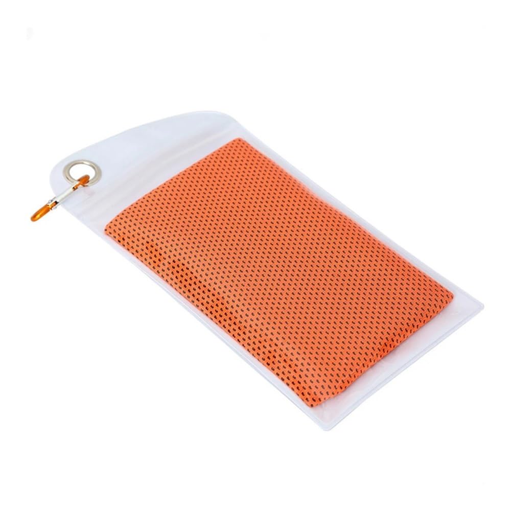 Clarture 2pcs Ultra-Lightweight Microfiber Cooling Towel for Neck & Face - Perfect for Gym, Yoga, Running, and Camping(Orange)