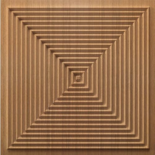 Image of Kayra Decor 3D PVC Wall Panels for Bedroom & Living Room | Pryamid Design |Metallic Wood Color | 19.7 x 19.7 Inch | Pack of 40 | 107.6 Sq Ft