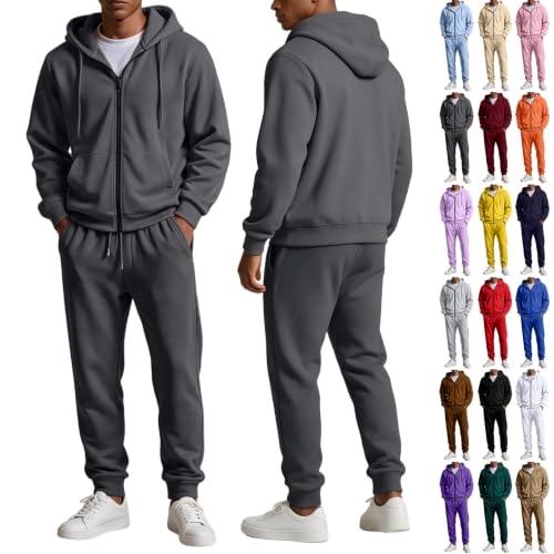 Sweatsuits for Men Fleece Zip Hoodies Joggers Pants Jogger Jogger Sets - image 1
