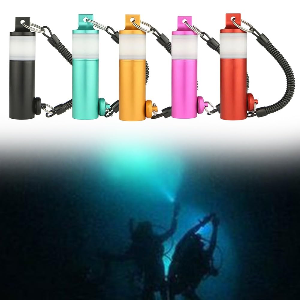 Świecący podwodny shaker do nurkowania z akwalungiem do RING z paskiem na rękę, lampka sygnalizacyjna Shake to Glow do nurkowania w jaskini i nocnym, grzechotka ze stopu aluminium 120 dB (do