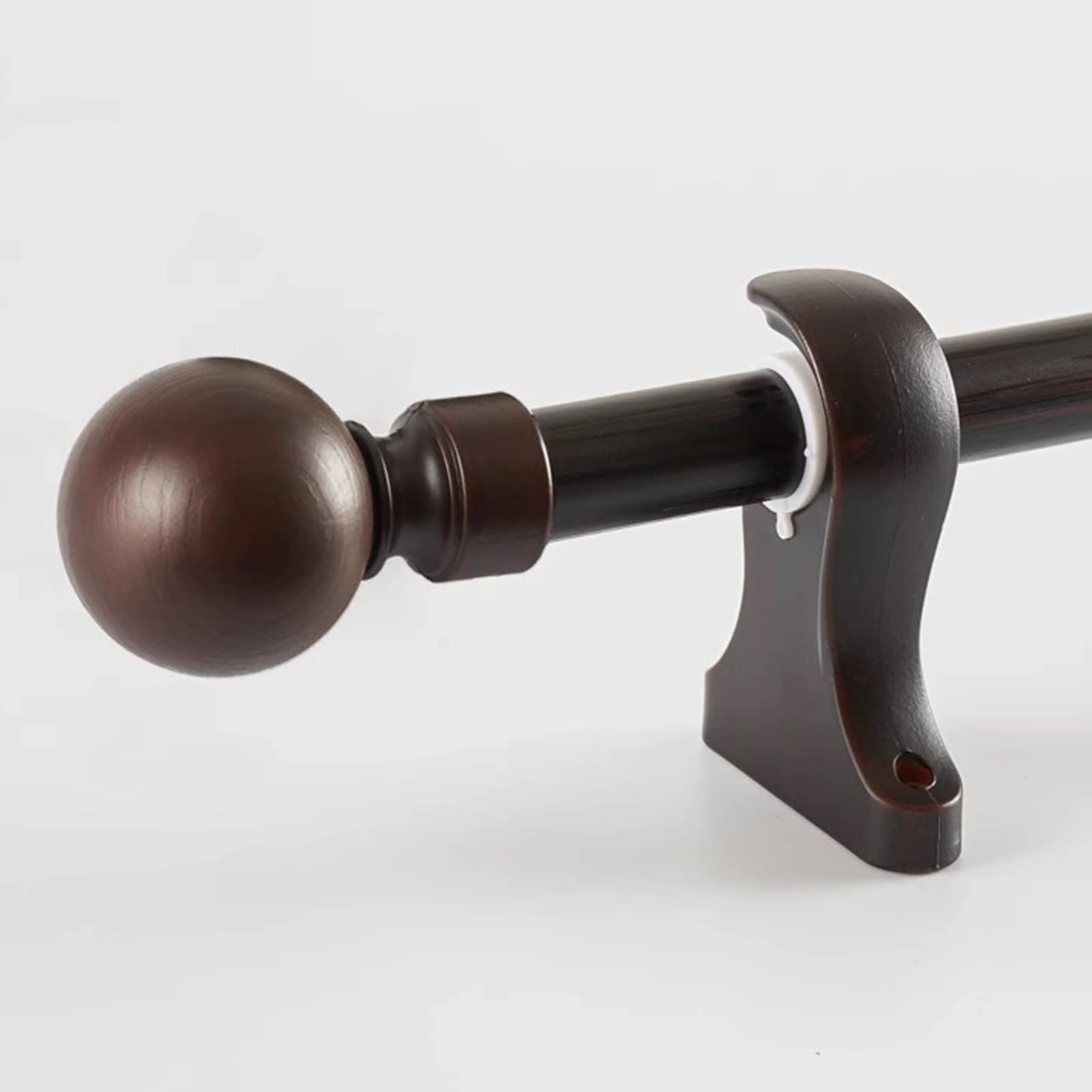 WQPMNYG Black Curtain Pole 100-500cm, 28mm Adjustable Curtain Rod for Eyelet Curtains, Includes Brackets & Round Finials, Perfect for Living Room & Bathroom (3.0m)