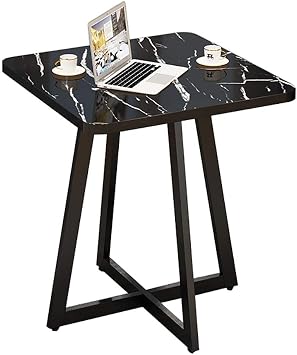Coffee Table, Sofa Side Table/Corner Table, MDF+Steel Frame Square Leisure Table, for Living Room, Balcony, Bedroom60cm