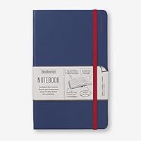 Vista 1 de IF Bookaroo Cuaderno A5, diario - azul marino, cuaderno clásico a rayas, tapa dura con poliuretano suave, (A5) 8.5 x 5.3 in, 192 páginas