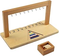 Vista 3 de Montessori - Percha para escaleras de cuentas de color con cuentas/percha de cuentas para adolescentes con cuentas, material de aprendizaje