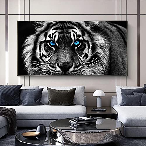 Pintura en lienzo de tigre con detalles artísticos en gran formato para paredes exclusivas 4