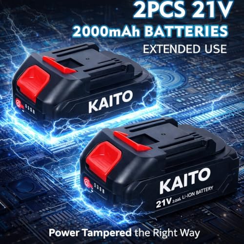 Image of KAITO 21V Cordless Car Polisher | Brushless Motor | 2000-4500 RPM Variable Speed | 150mm Pad | Dual 4.0Ah Batteries & Fast Charger | Professional Polishing Machine for Car, Bike & Wood