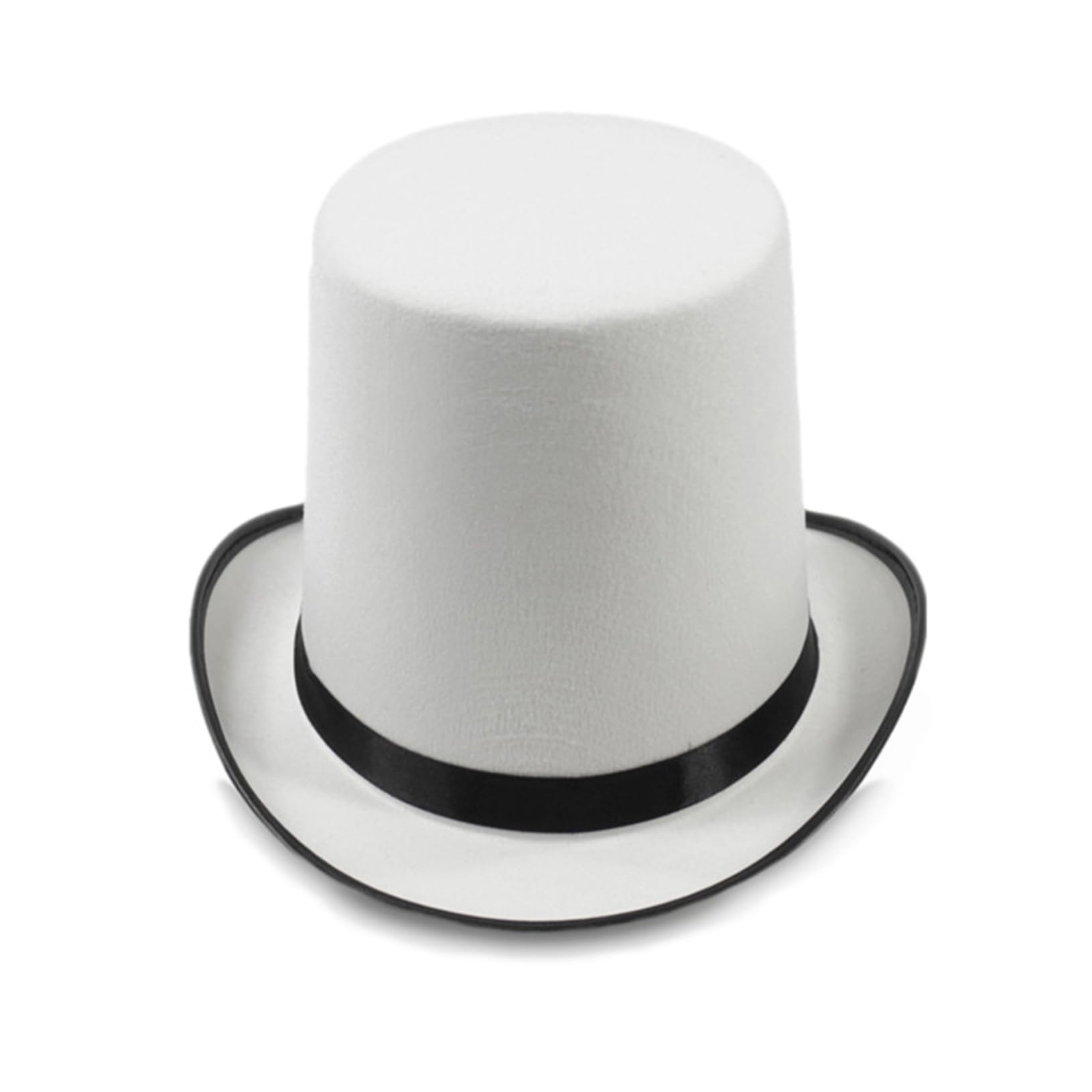 Freebily Deluxe Black Magician Formal Costume Top Hat Victorian Hat for Men Dress up Cosplay Party Accessories White Black One Size
