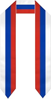 DABOYOZHZH Russia Flag Graduation Shawl Sash Stole Wraps Scraf For International Study Pride Women Men