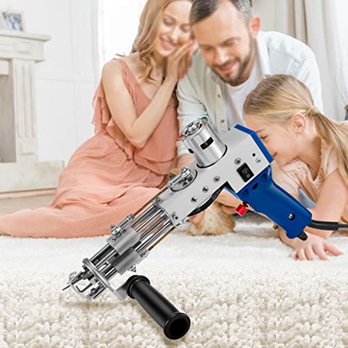 QHYXT Máquina de Tejer eléctrica, Pistola de mechones de alfombras con Pelo Cortado, Pelo en Bucle, 12-24 Pasos/s Ajustable, 4200-9400 RPM, para Tejido de Alta Velocidad Cover