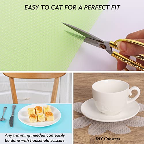 Bakhuk 18Pcs Refrigerator Liners Mats, Refrigerator Shelf Liners Washable, Fridge Liners For Freezer Glass Cupboard Cabinet Drawers Table Mats(4 Blue, 4 Green, 4 Red, 6 Clear) #TOP4