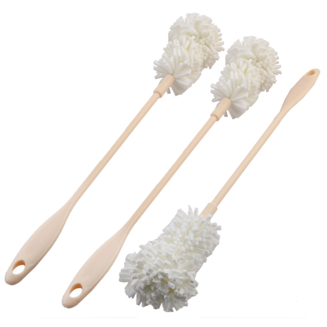 sourcingmap 3pcs Goupillon Bouteille Brosse Pour Récurer Carafe Verres Biberon tasse Brosse de Nettoyage Poignée longue amovible