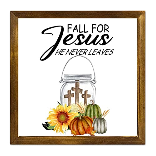 Panneau en bois décoration murale chrétienne automne avec fleurs
