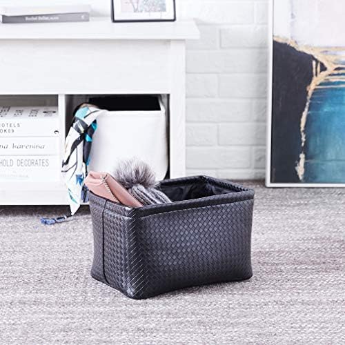Amazon Basics Storage Bins - Metallic Black, 2-Pack