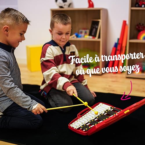 Fuzeau – Carillon Pianot' – 25 Lames Métalliques Blanches, Noires – 2 Mailloches, Mallette Inclus – Instrument Éducatif Pour Éveil Musical – Activité Manuelle - Réf 9878 – vue 5