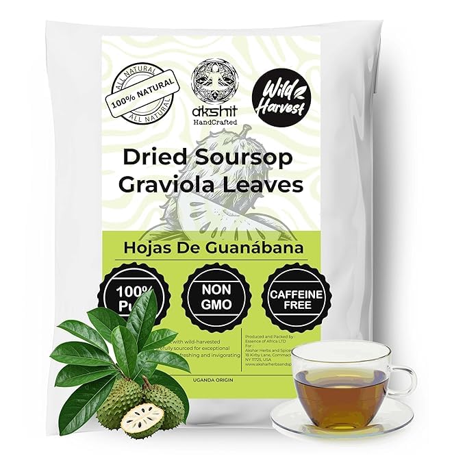 Más de 200 hojas secas de guanábana graviola, hojas de guanabana secas, hojas de guanábana secas enteras, té de hojas sueltas, sin OMG, sin cafeína,