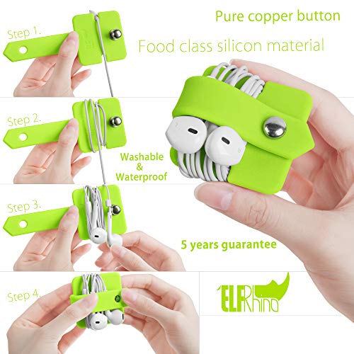 Image of Cord Organizer Earbuds Holder Earphone Wrap Earphones Organizer Headset Headphone Earphone Wrap Winder Cord Manager Cable Winder Green