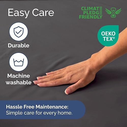 Miniatura 5 de Sábana bajera ajustable de algodón extra profunda de 400 hilos, tamaño matrimonial, sábana bajera individual de lujo para hotel, se adapta