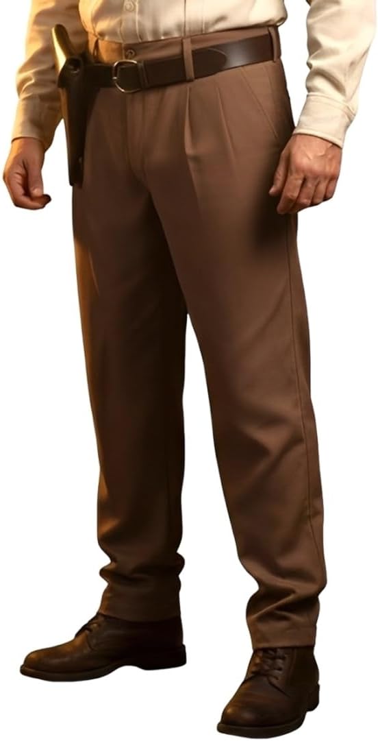 Indiana Jones Pants Safari Raiders Party Fancy Costume (XL) Dark Khaki