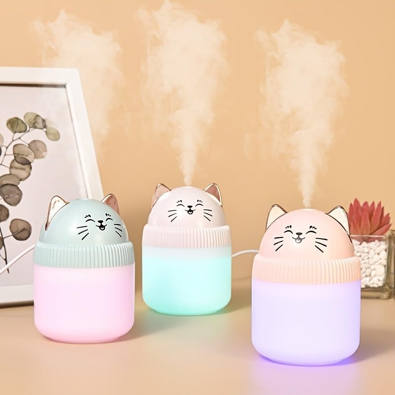 mobigon Wood Cool Mist Ultrasonic Humidifier for Room Moisture, Aroma Diffuser for Home, 220ml Essential Oil Diffuser with 7 Colorful Night Light, Auto Shut-Off, Home, Office, car (Turquize)