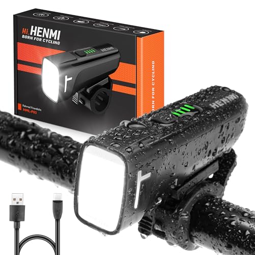 HENMI Led Fahrradlicht Vorne Akku 60/15 LUX, StVZO Zugelassen Fahrradlampe...