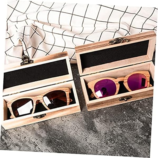 STOBAZA 2 stuks doos reizen vintage multifunctionele glazen organizer mannen mode container slijtvaste bril opslag zonnebril sieraden koffer harde kleine voorwerpen natuurlijk
