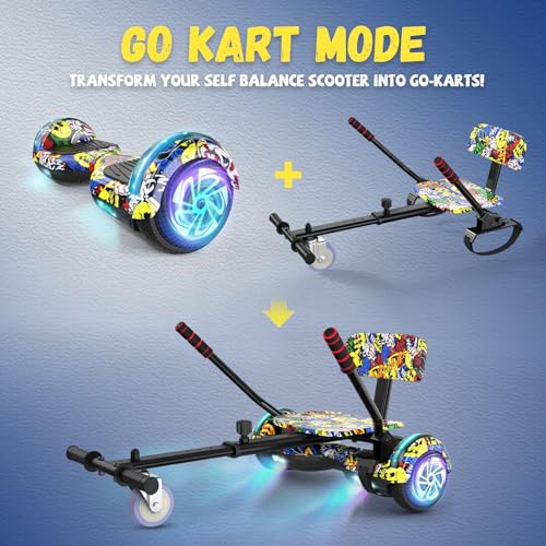 Image of SISIGAD Scooters for Kids Ages 7-12, with Built-in Bluetooth Speaker and 6.5 inch Colorful Lights Wheels, Safety Certified Self Balancing Scooter