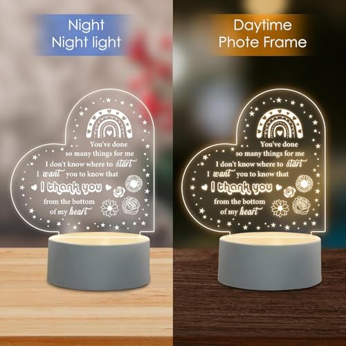 Image of Thank You Gifts for Women, Thank You Appreciation Gifts for Friends, Teacher, Colleagues, Friendship Gift for Her, Inspirational Birthday Presents, Warm Colors LED Bedside Lamp