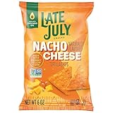 LATE JULY Snacks Nacho Cheese Tortilla Chips, 6 Oz Bag