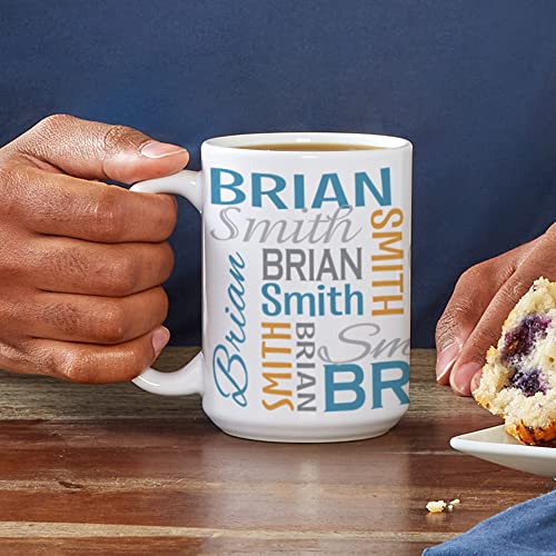 Lets-Make-Memories-Personalized-Your-Name-Signature-Mug-Custom-15oz-Coffee-Mug-Stocking-Stuffer-For-Christmas-PinkTeal