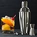 Vremi Stainless Steel Cocktail Shaker Set - 5 Piece Bartender Kit with Martini Shaker Strainer Jigger Shot Glass Stirring Spoon - Bartending Supplies Bar Tools Barware and Bartender Gifts Set - Silver