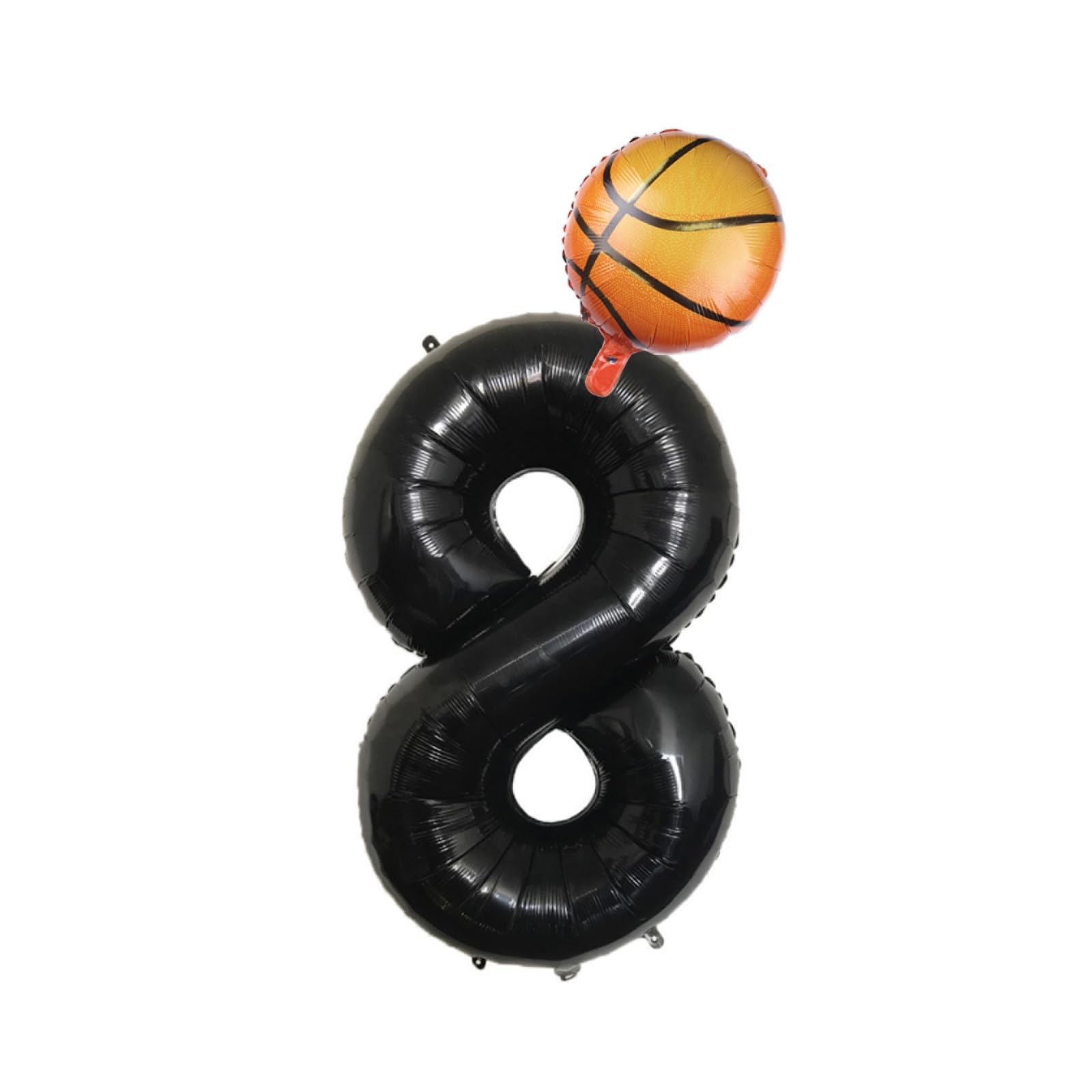 Basketball Themed 8th Birthday Party Balloons，40inch Black Number Balloon 8，Basketball Balloons 8th Birthday Theme Party Supplies (Black Basketball