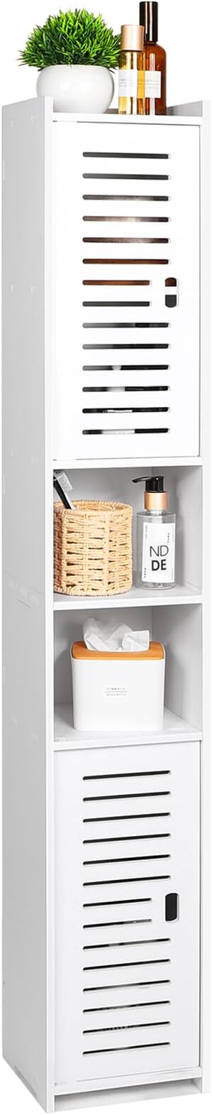BBathroom Storage Cabinet, Floor Standing Display Cabinet, Home Storage Furniture Organizer Unit for Office Living Room Kitchen Entryway, White
