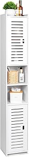 AIIKTOTA BBathroom Storage Cabinet, Floor Standing Display Cabinet, Home Storage Furniture Organizer Unit for Office Living Room Kitchen Entryway, White