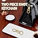 RUIFUU 2Pcs Twist Knot Clasp Bag Charm Keychains,D-Ring Keychain Heavy Duty Spring Snap Hook Fashion Accessory for Purse Backpack Ornament(Gold)