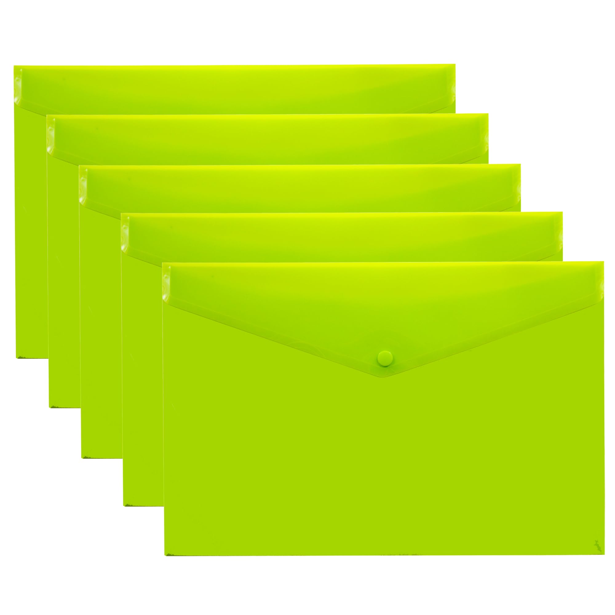 eco-eco A3 50% Recycled Green Press Stud Popper Wallet, Plastic Folders (Pack of 5) eco080_Green