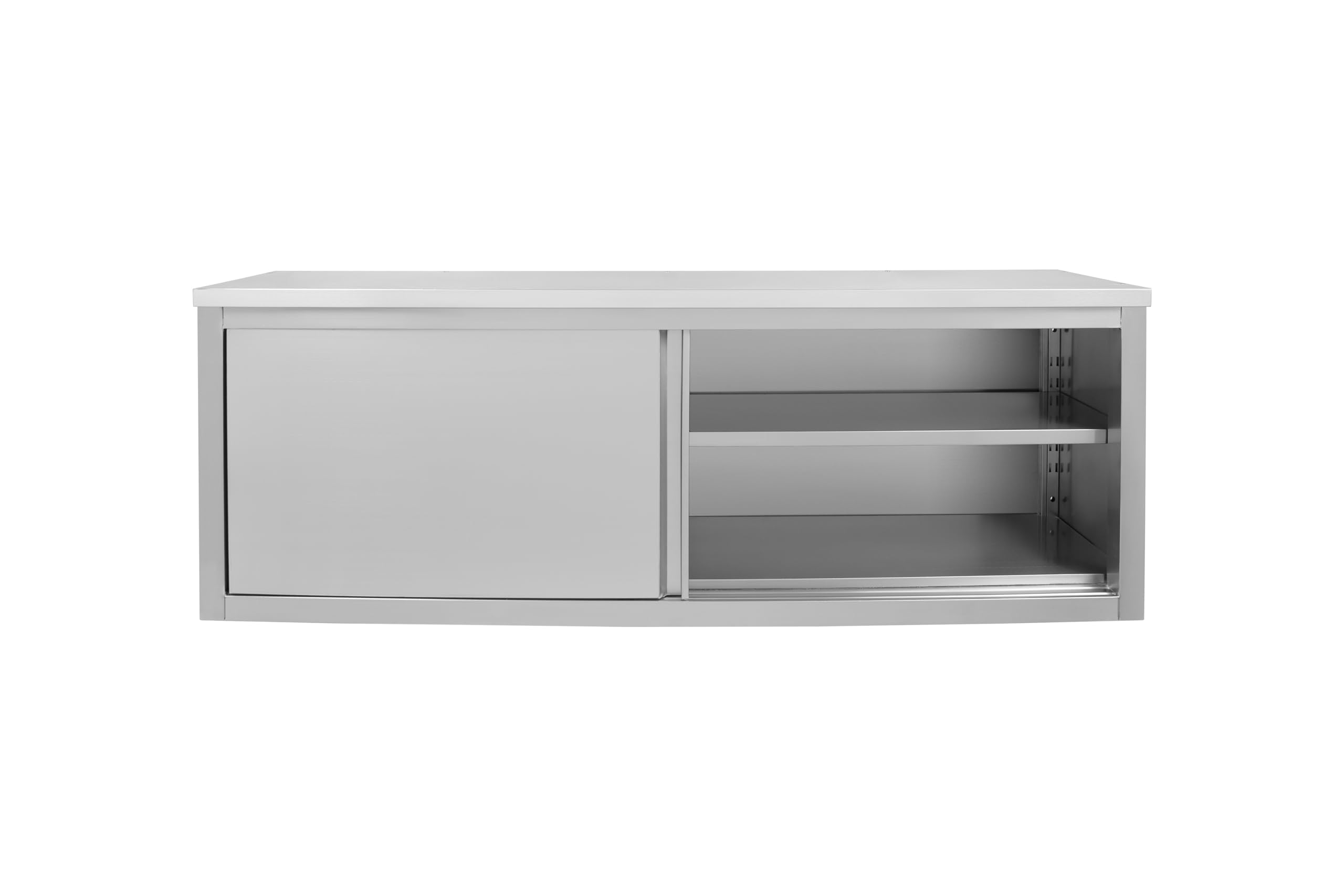 METRO Professional Armadio pensile per cucine professionali GWCB1180, acciaio inox, 180 x 40 x 65 cm, con 2 porte scorrevoli, argento