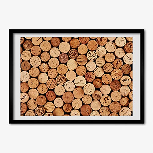 Cadre MDF Tulup 70x50 cm avec affiche de bouchons de vin pour une peinture moderne en bois