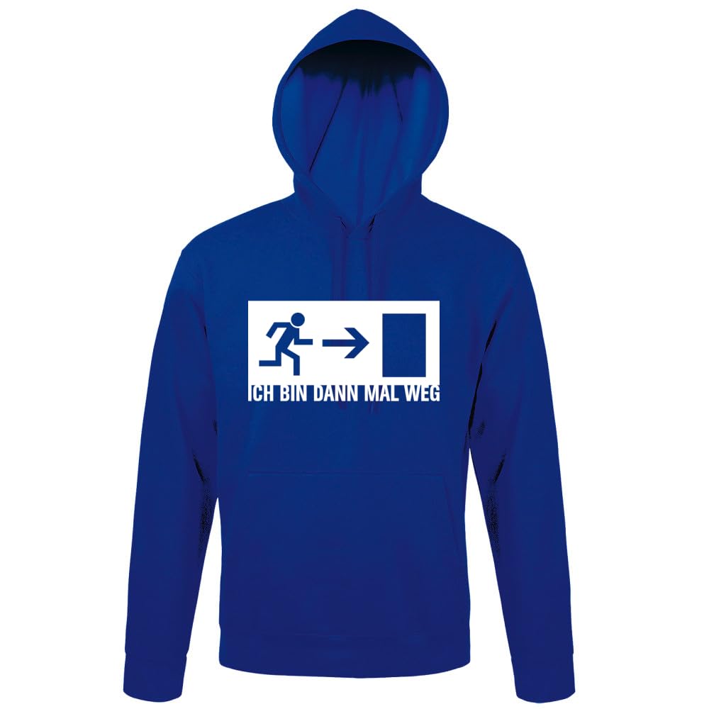 Wyjście awaryjne ich Bin dann mal Weg Männer Hoodie Hoodie, niebieski Royal, 4XL