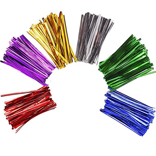 HREDZEO Attaches Métallisées,600 Pcs Liens Torsadés Métalliques Candy Bag Ties Coloré Cravate pour Sceller Les Sacs et Décoration de Fête