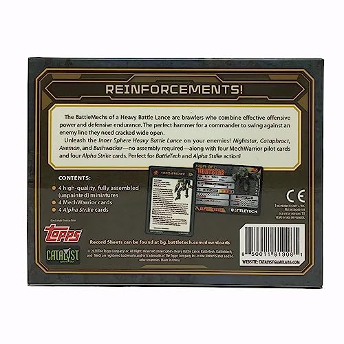 Miniaturas BattleTech Inner Sphere Heavy Battle Lance de Catalyst Game Labs con 4 cartas Alpha Strike 3