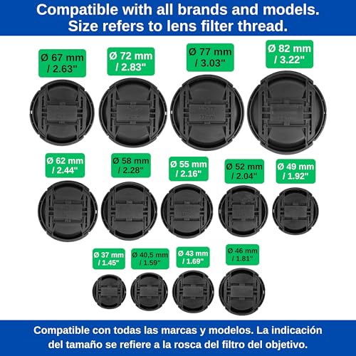 Tapa para Lente de cámara, diámetro Ø 82 mm, Tapa de protección Snap On, Compatible con Nikon, Canon, Sony, Sigma, Tamron, Olympus, Fujifilm, Cobertura Universal para cámara, Tapa Protectora Lente - imagen 4