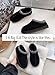 xhuoqdk Fashion Platform Slippers for kids Fur Fleece Lined Short Ankle Boot boy girl Comfortable Warm Outdoor Indoor Home Non slip fuzzy big Little Kid Mini Boots (Black-36)