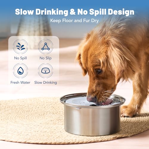 4L136oz-No-Spill-Dog-Water-Bowl-UPGRADED-Dog-Slow-Water-Bowl-Stainless-Steel-Dog-Water-Bowl-Dispenser-for-Medium-Large-Messy-Drinkers-Spill-Proof-Large-Dog-Water-Bowl - Cucciolini Doodles   4L136oz-No-Spill-Dog-Water-Bowl-UPGRADED-Dog-Slow-Water-Bowl-Stainless-Steel-Dog-Water-Bowl-Dispenser-for-Medium-Large-Messy-Drinkers-Spill-Proof-Large-Dog-Water-Bowl