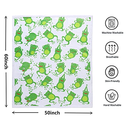 Sviuse Aerobics Frog Blanket Cartoon Cute Animals Print Soft Warm Throw Sherpa Flannel Blanket For Kids Bed Couch Sofa Travel Picnic Yoga (50"X60", Frog 1) #TOP3