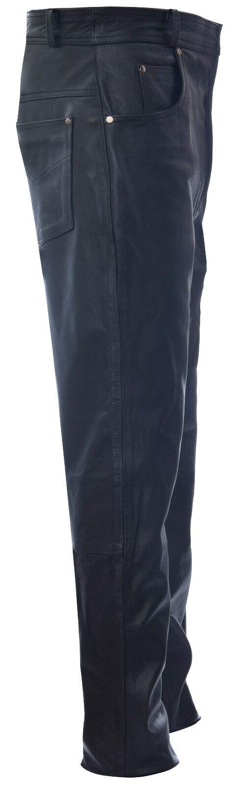 Infinity Hommes Classique Moto Motard Pantalon en Cuir Jeans 42